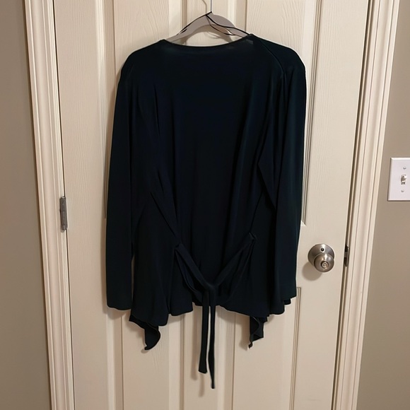 Faux Leather trimmed cardigan - 3X - Picture 4 of 4